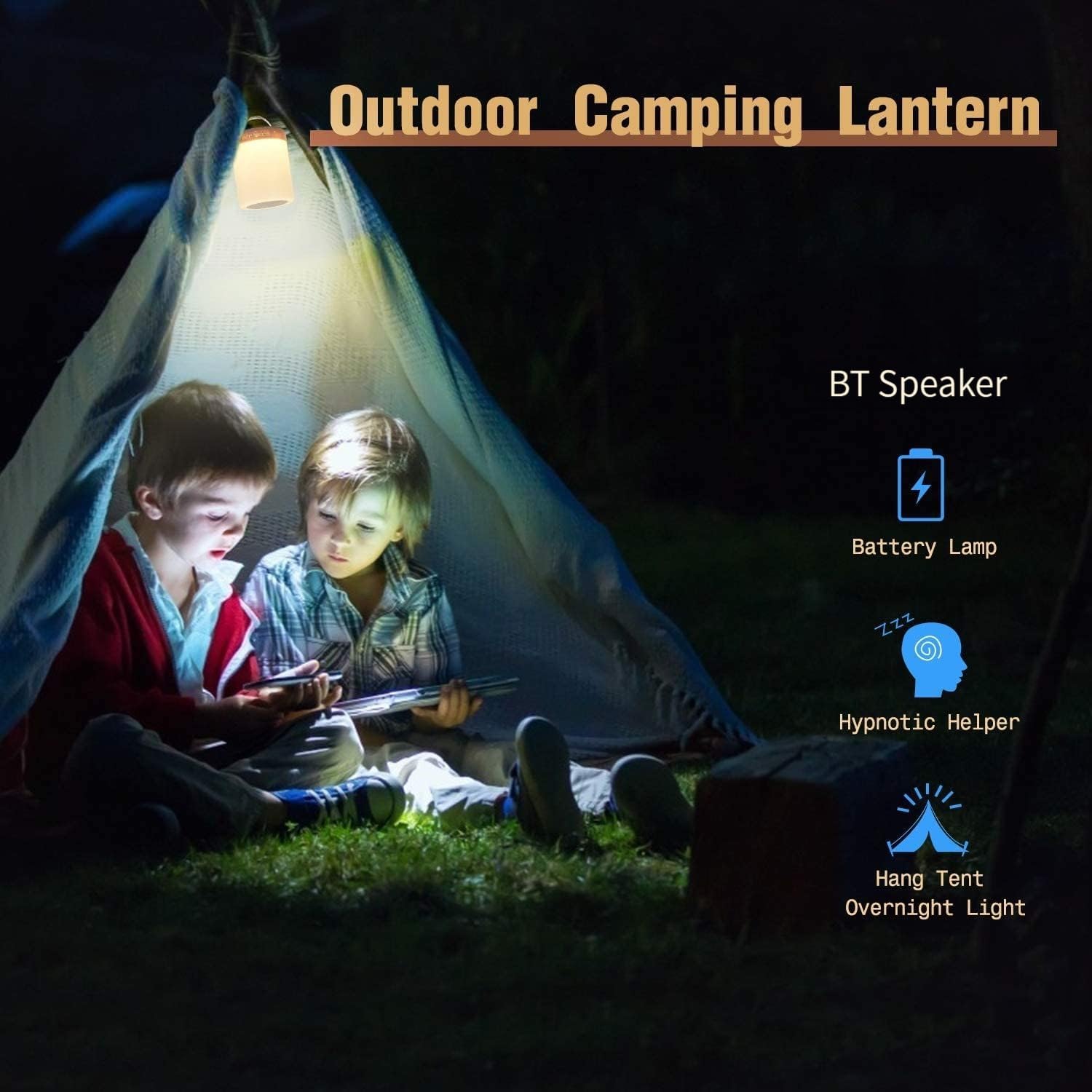 Night Light Bluetooth Speaker, Portable Wireless Bluetooth Speakers, Touch Control Bedside Table Light, Outdoor Speakers Bluetooth, for Kids,Bedroom,Camping