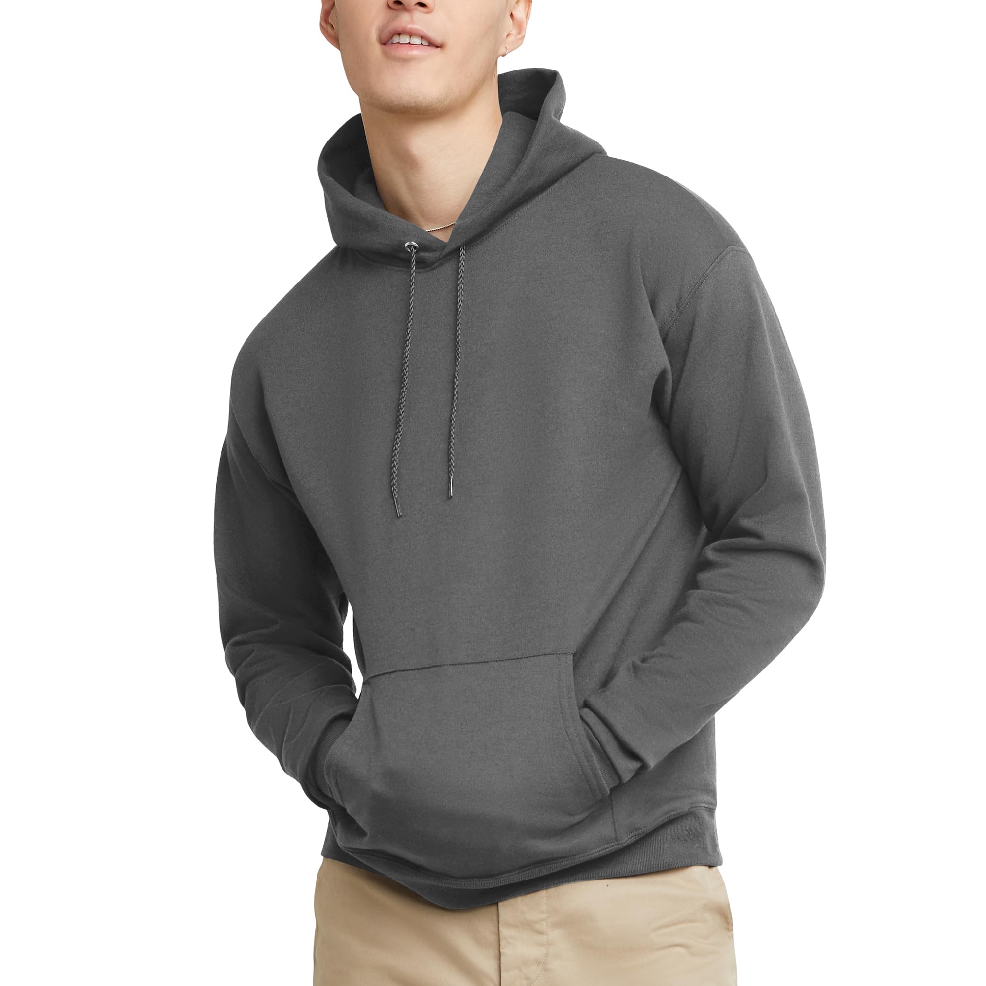 Hanes EcoSmart Hoodie, Midweight Fleece, Pullover Hooded Sweatshirt for Men