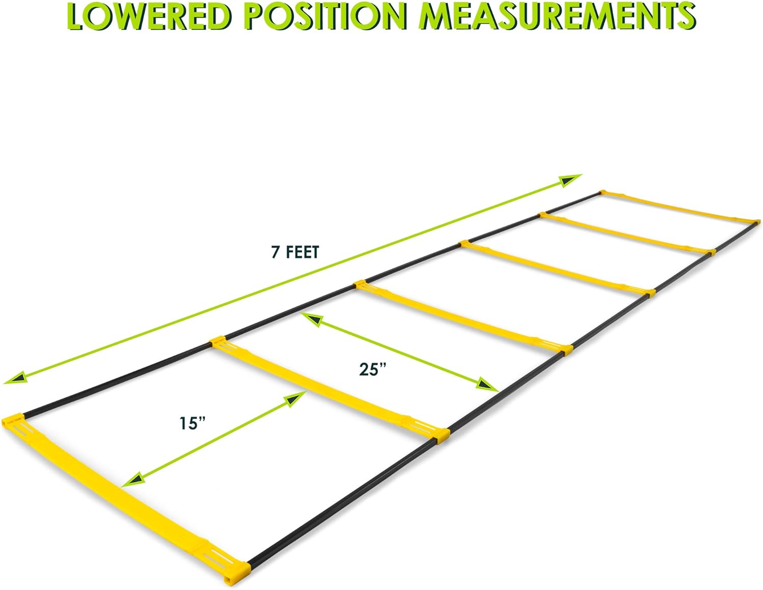 ProsourceFit Raised Speed & Agility Ladder with 6 Collapsible Hurdles for Footwork, Football & Soccer Elevated Training Workout Equipment