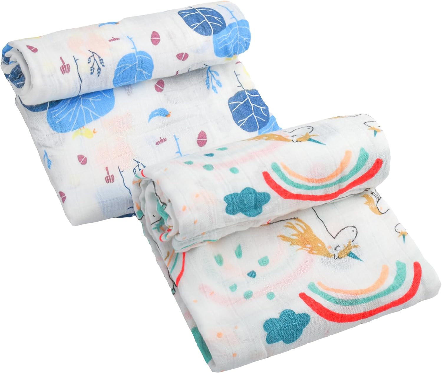 Baby Swaddle Blankets Bamboo Swaddle Blanket Breathable and Skin-Friendly 2 Pack Baby Swaddling Large 47 x 47 inches Wrap for Baby Boys and Girls Infant Receiving Blankets