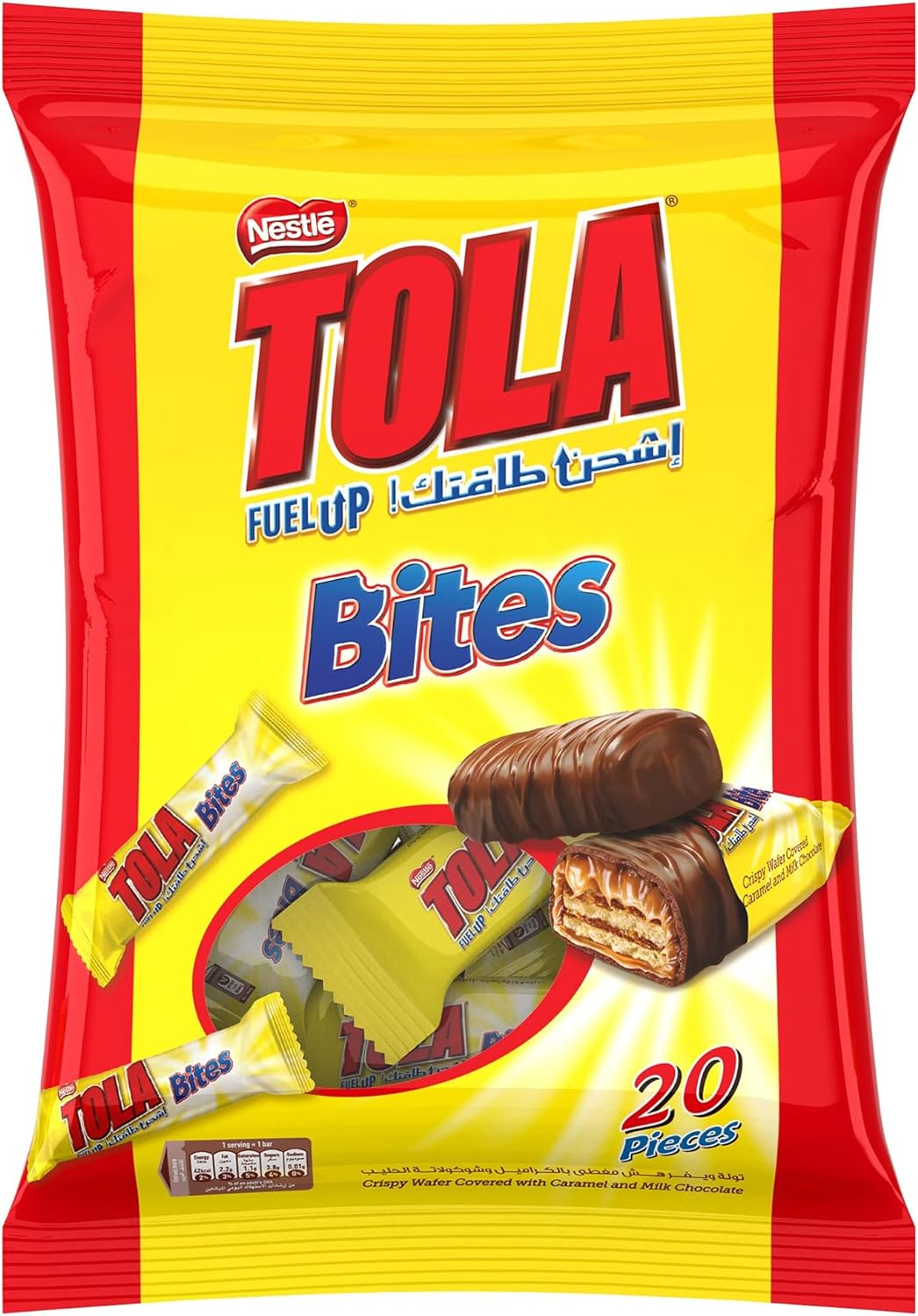 Nestle Tola Milk Chocolate and Caramel Wafer Bites, 20 x 8 g
