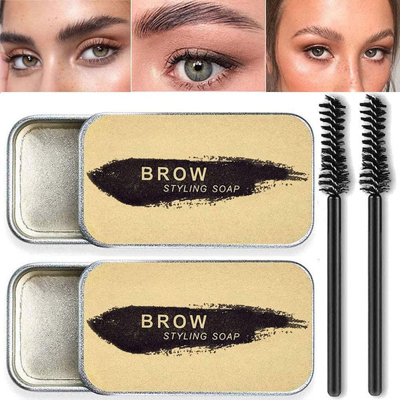 2 Pack Eyebrow Soap Kit, 4D Brows Gel Long Lasting Eyebrow Setting Gel Waterproof Eyebrow Makeup Balm Pomade Cosmetics (0.7 Ounce (Pack of 2))