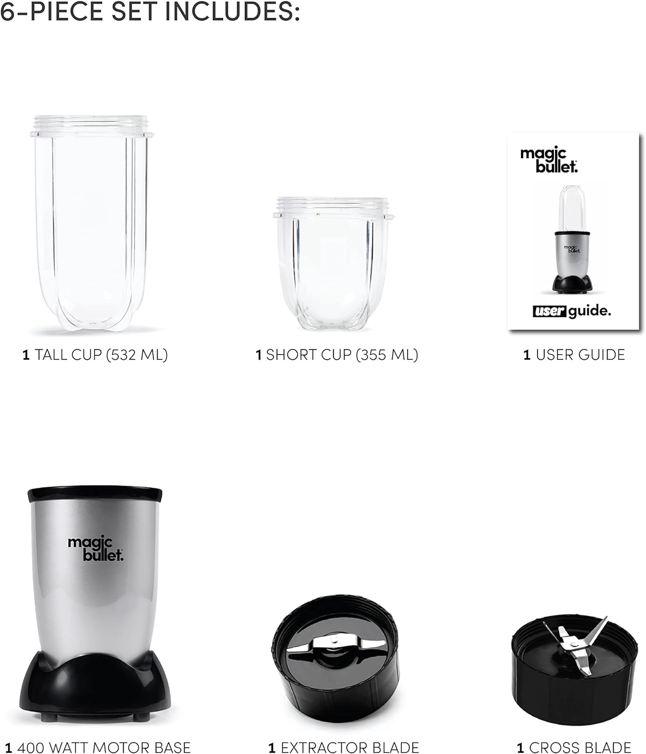 Magic Bullet 0.68 Litre Multifunction High Speed Blender With Nutrient Extractor | Model No Mb1002