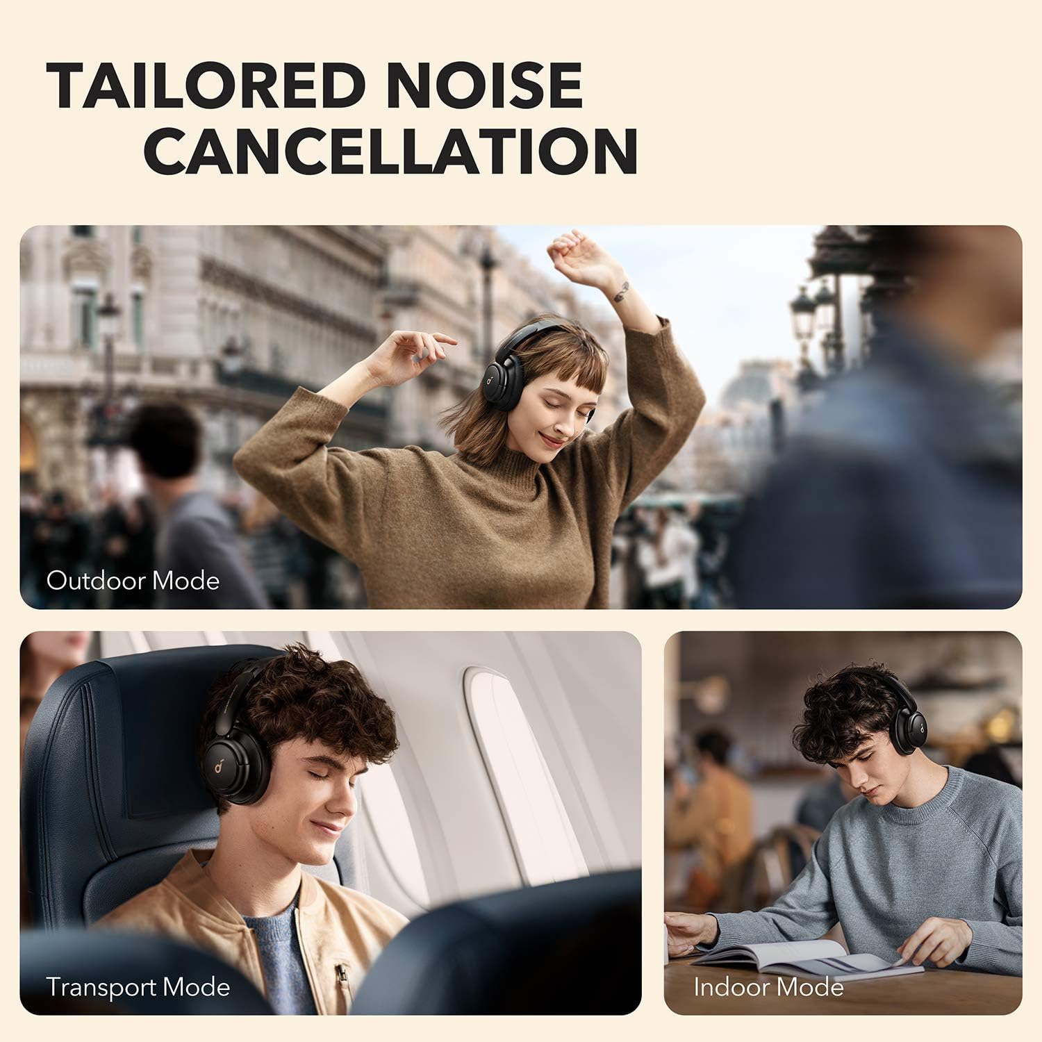 Anker Soundcore Life Q30 Hybrid Active Noise Cancelling Headphones Bluetooth with Multiple Modes, Hi-Res Sound Bluetooth Headphones, Custom EQ via App, 40H Playtime, Multipoint Connection