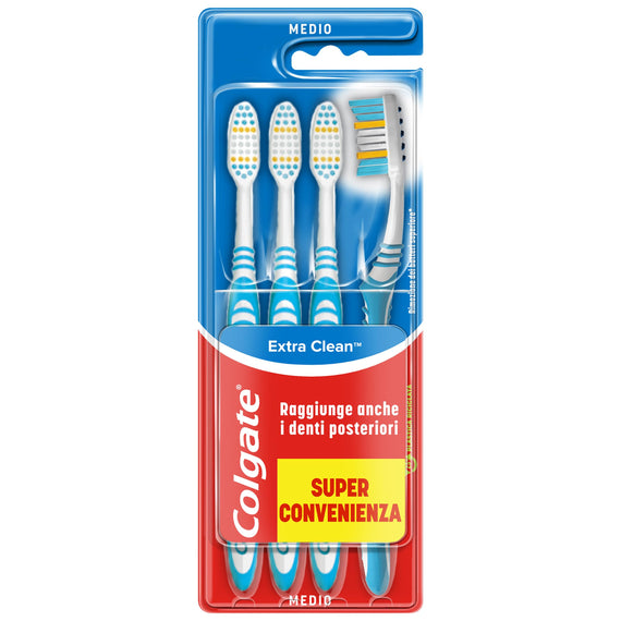 Colgate extra clean med tb 4 pieces value