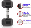 ALCOACH Rubber Coated Hex Dumbbell Set with Chrome Metal Handle for Strength Training-[ 2pcs-Hex Dumbbell 2.5KG]