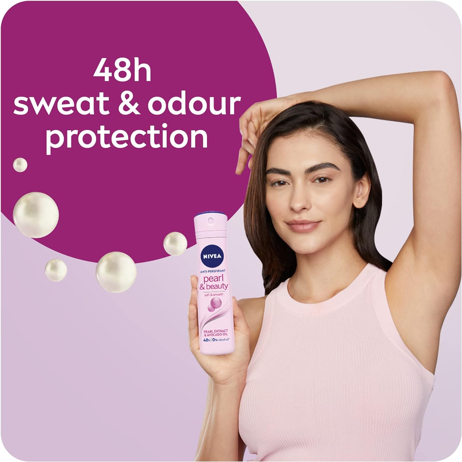 Nivea Antiperspirant Spray for Women, Pearl & Beauty Pearl Extracts, 3x150ml