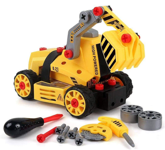 SooFam 7-in-1 DIY Take Apart Truck Car Toys for 3 4 5 6 7 Year Old Boys Girls, Construction Engineering STEM Learning Toys Building Play Set for Kids Children