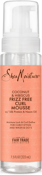 SHEA MOISTURE Curl Mousse for Frizz Control Coconut and Hibiscus with Shea Butter 7.5 oz