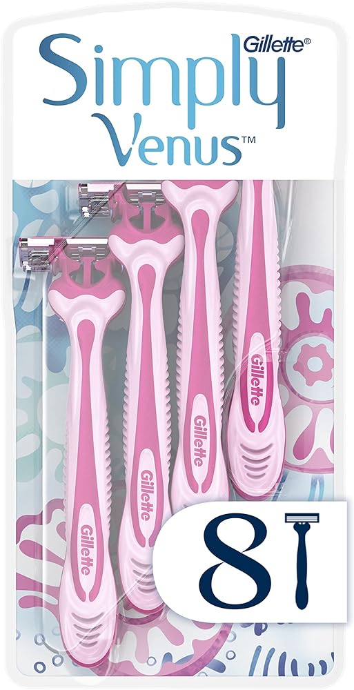 GILLETTE SIMPLY VENUS 3BLADES DISP4+1PCS (WOMEN PINK)