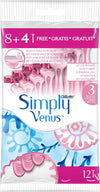 GILLETTE SIMPLY VENUS 3BLADES DISP4+1PCS (WOMEN PINK)