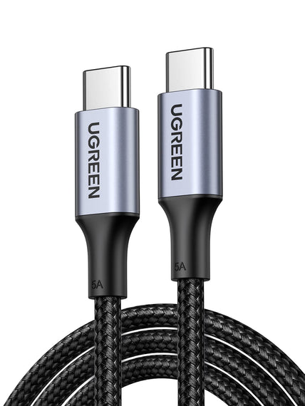 UGREEN USB C Cable 2M, Braided 100W Power Delivery PD Fast charge Cable USB C to USB C for iPhone 15 Pro/15 Pro Max/15/15 Plus, iPad Pro/mini 6, MacBook Pro/Air, Samsung S24 Ultra, Huawei P60, etc