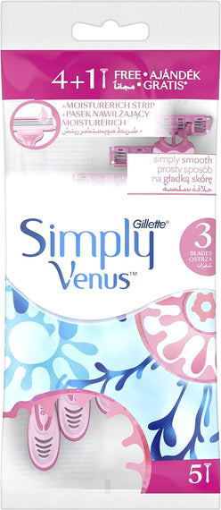 GILLETTE SIMPLY VENUS 3BLADES DISP4+1PCS (WOMEN PINK)