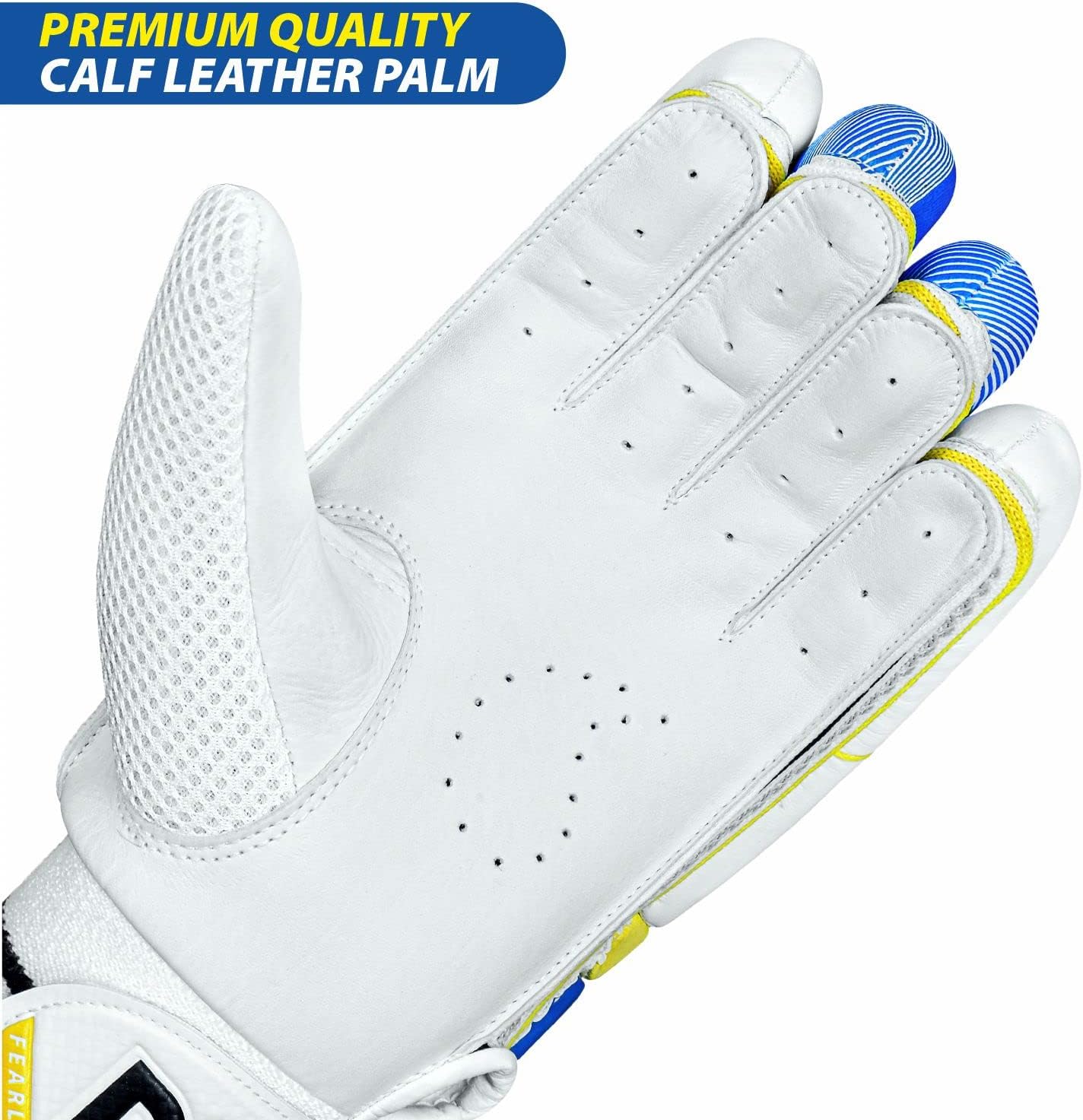 DSC Condor Motion Leather Cricket Batting Gloves, Mens Right (Orange White)