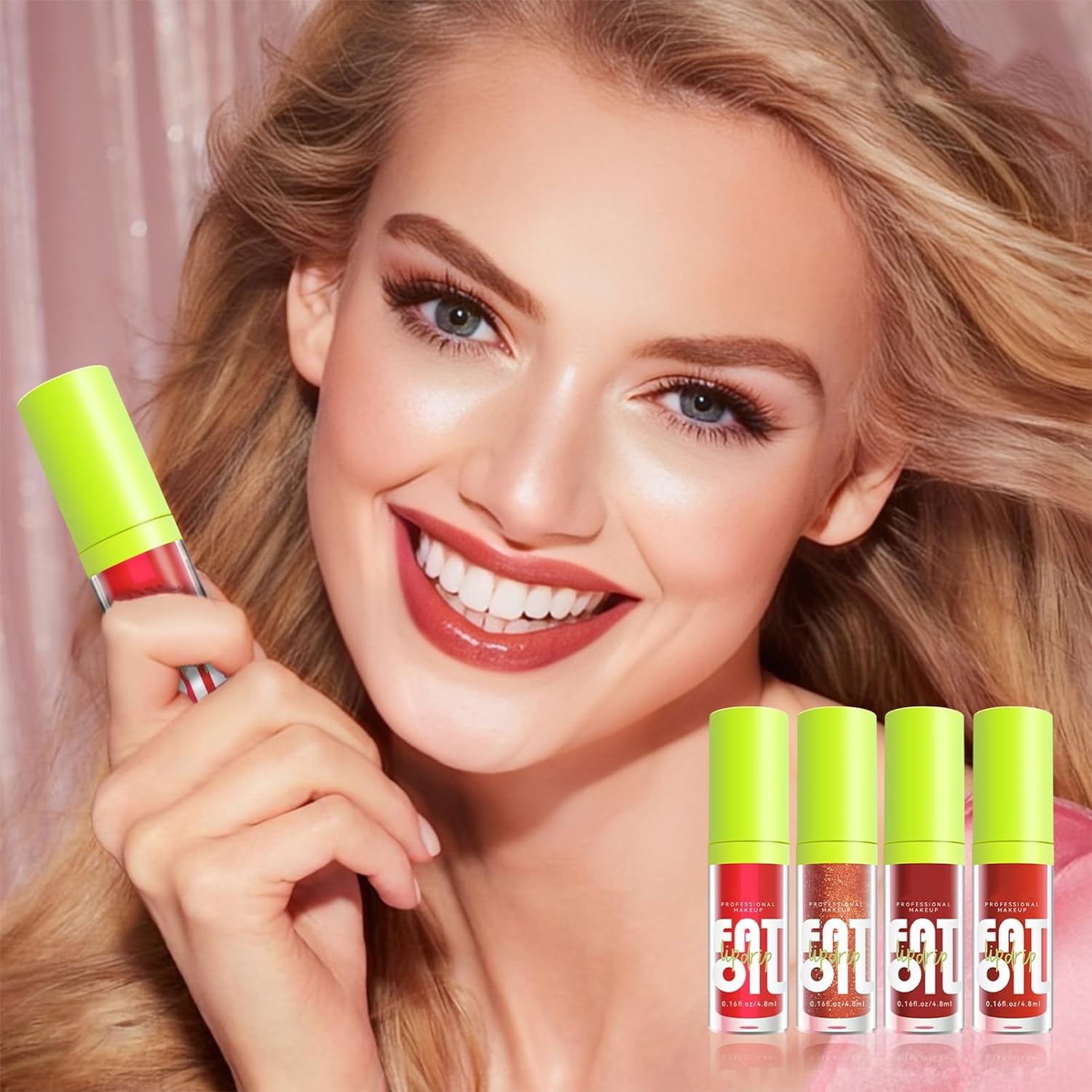 4PCS Lip Gloss Set - Long Lasting Lip Oil Light Lipgloss Set - Glitter Liquid Lip Gloss - Moisturizing Tinted Lip Balm Lip Plumper Gloss - Plumping Lip Gloss Gift for Girls and Women (Set B)