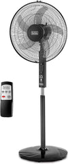 BLACK+DECKER 60W Stand Fan 16 Inch Fan Diameter 90° Wide Swing, 3 Speeds Low/Medium/High Plus Modes And 5AS Blade With Remote Control For The Perfect Temperature FS1620R-B5