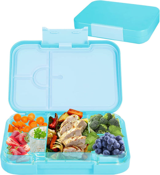Bento Box, 6 Compartments Ideal Portion Size Leak-Proof, Toddler-Friendly Lunch Box, BPA-Free, Dishwasher safe, Lunch Box for kids Aged 3 to 7 Years (Sky Blue)