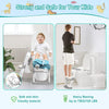 DMG Potty Training Seat, Kids Toilet Training Seat with Step Stool, Foldable Portable Potty Chair with Adjustable Height Ladder Guard Handle Soft Cushion White for Baby Toddler Boys Girls (Grey)