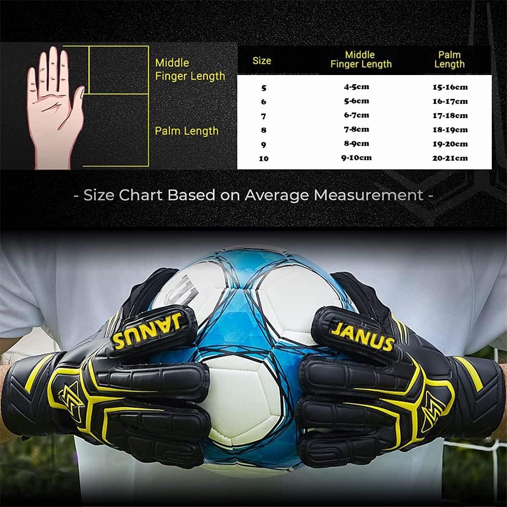 Football Goalkeeper Gloves with Fingersave, Breathable Soccer Goalie Gloves, 4mm Latex, for Kids Youth and Adult