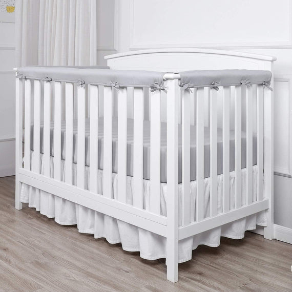 Sawanork Crib Rail Cover, Bed Soft Edge Protector, Anti-Collision Strip Corner Cover Bed Protection for Child Baby (3Pcs-One Set, Gray)