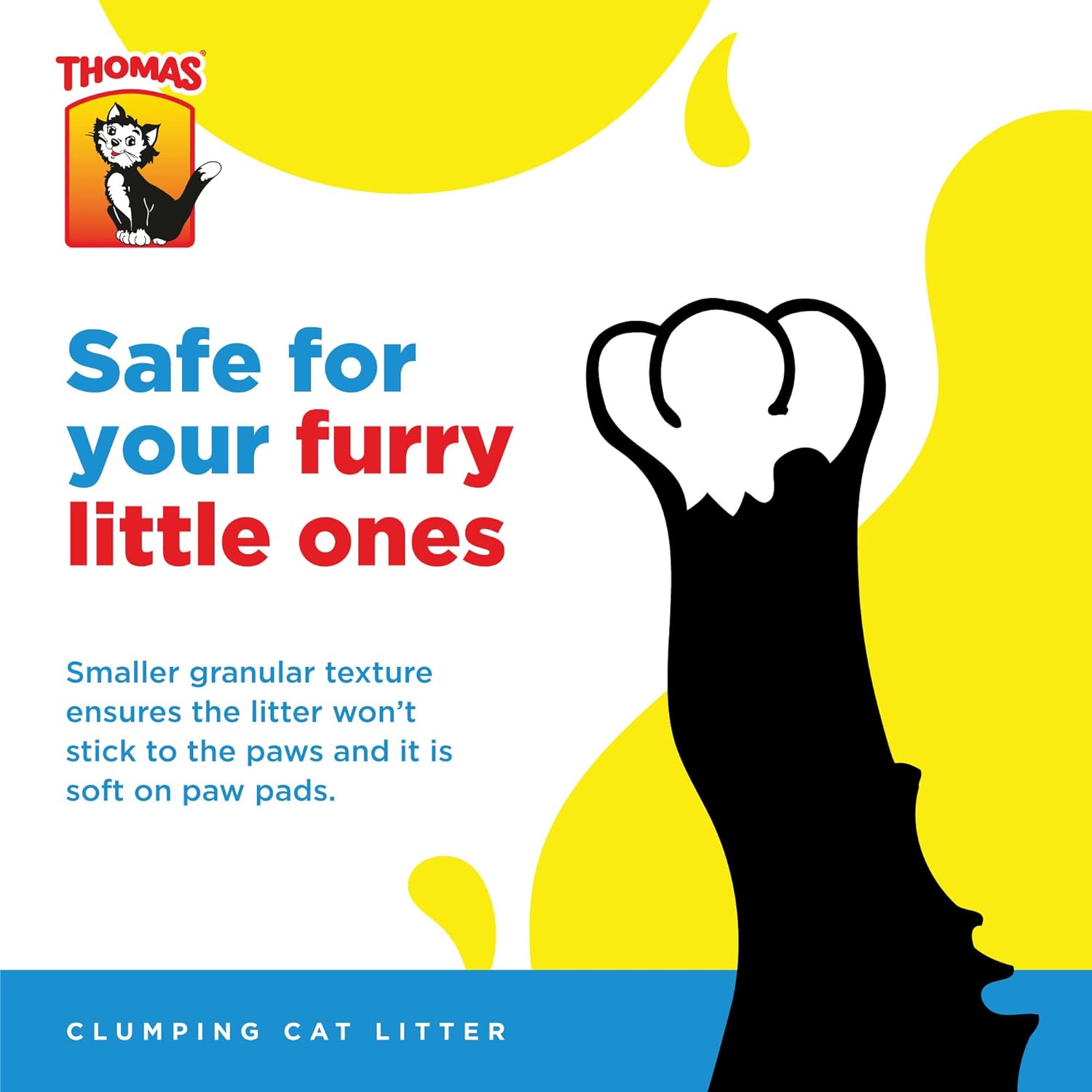 Thomas Cat Litter, Natural Minerals Litter Sand, it's Non-Clumping and Highly Absorbent Nature Ensures Your Cat to Come Back to its Cat Litter Box with Comfort, Bag of 16L