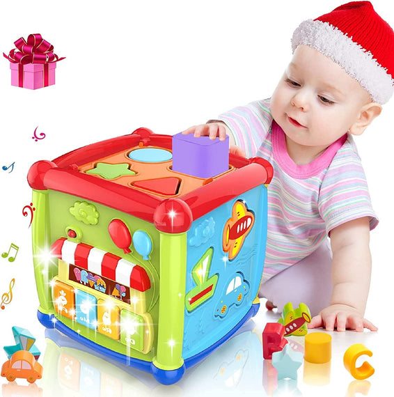 XICEN Early Learning Shape Sorter Baby Toys 6 to 12 Months Educational Music and Light Baby Toys 12 to 18 Months Activity Cube Birthday Gifts Toys for 1 2 3 Years Old Boys and Girls