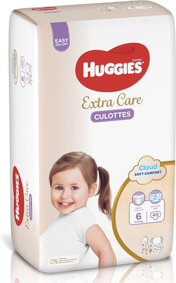 Huggies Extra Care Culottes, Size 6, 15 - 25 kg, Jumbo Pack, 40 Diaper Pants