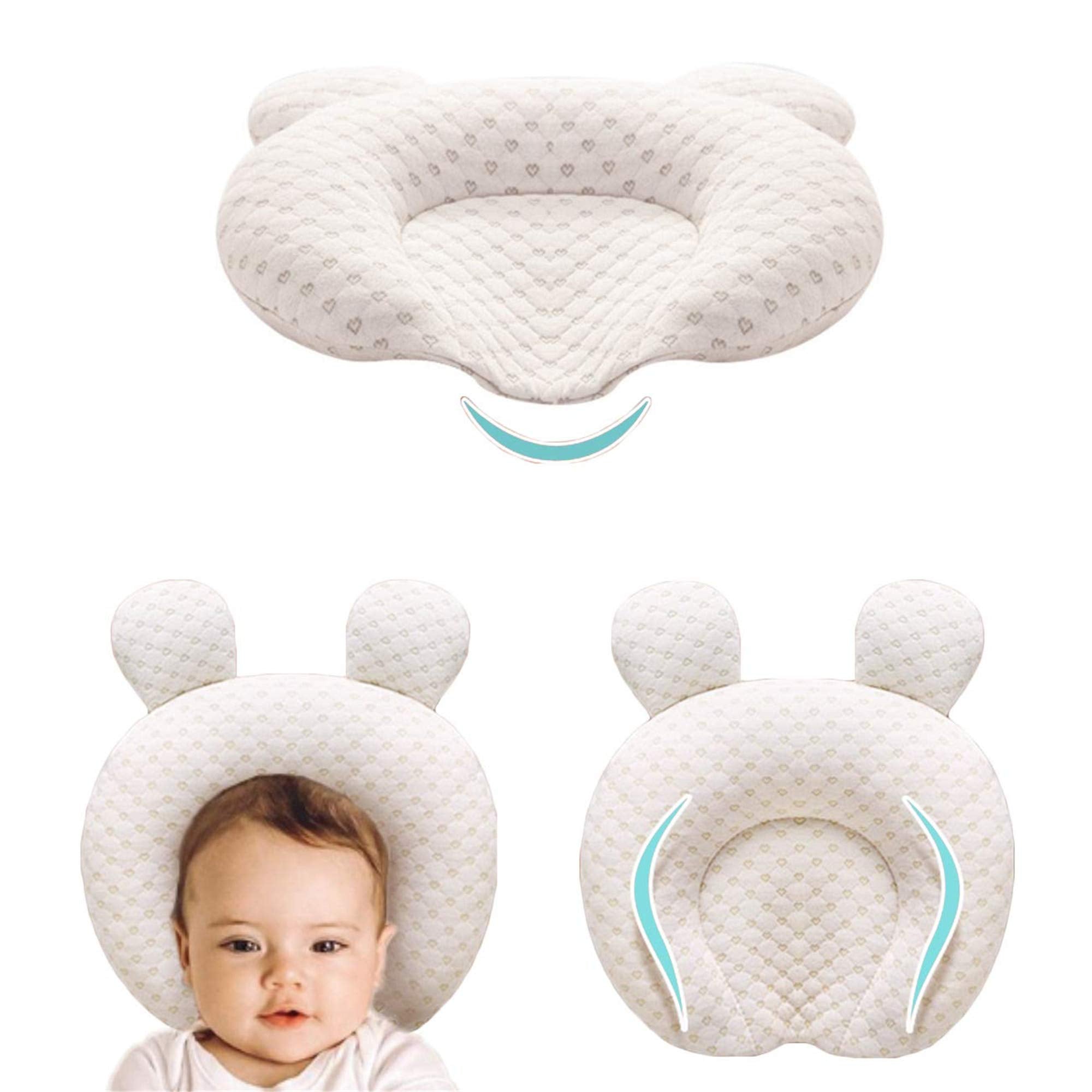 XMWEALTHY Unisex Newborn Infant Support Soft Baby Nursery Head Pillows (0-12 M)