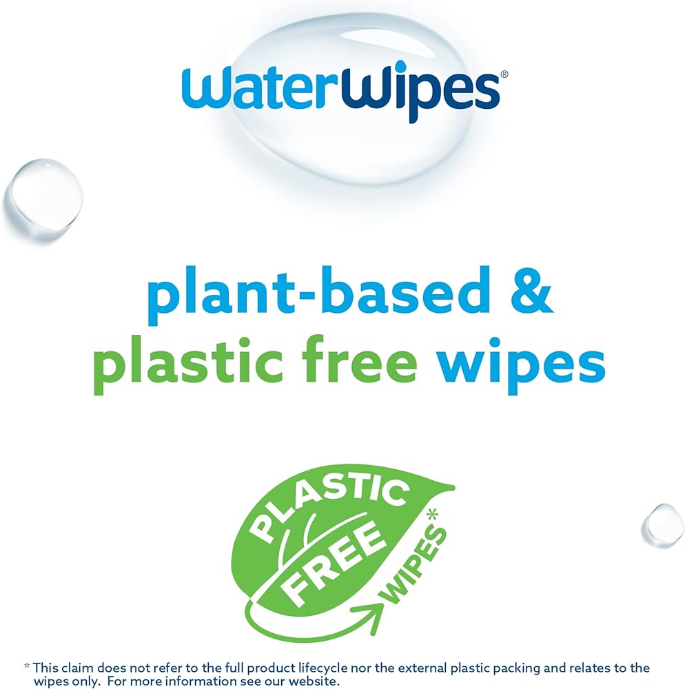 WaterWipes Original Plastic Free Baby Wipes, 540 Count (9 packs), 99.9% Water Based Wet Wipes & Unscented for Sensitive Skin