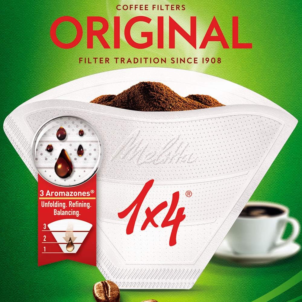 Melitta Original 1 x 4 Coffee Filters - Pack of 40 Filters, White