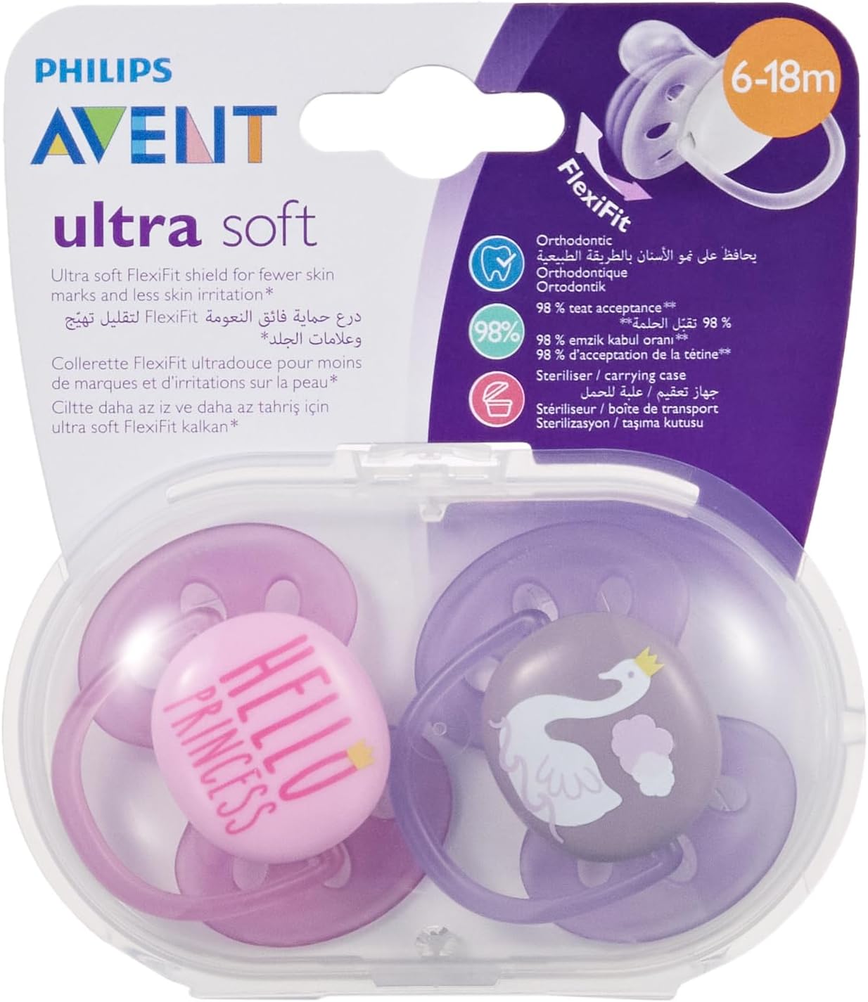 Philips Avent STHR SIL 6-18M Ultra Soft X 2 Girl