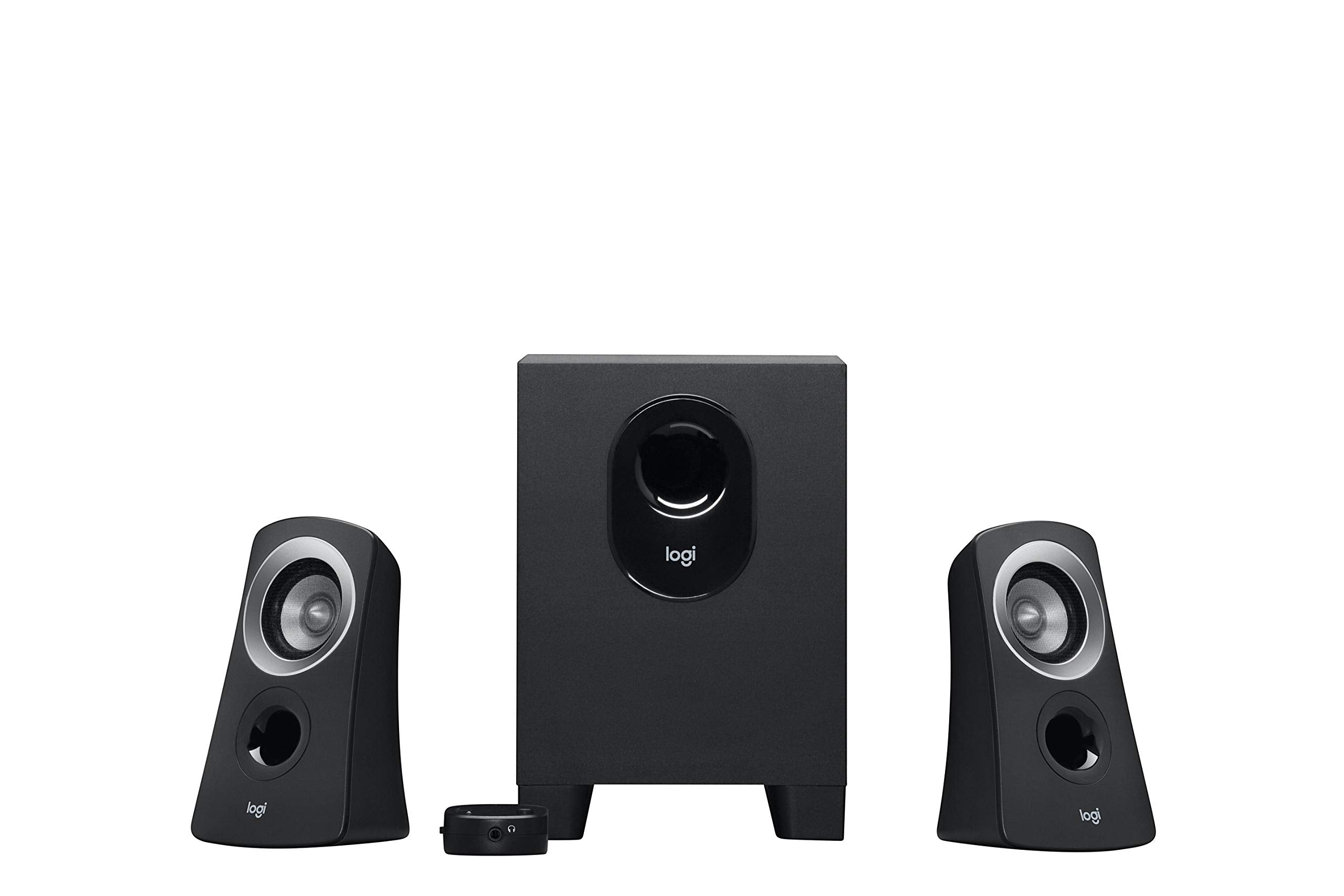 Logitech Z313 2.1 Multimedia Speaker System with Subwoofer, Full Range Audio, 50 Watts Peak Power, Strong Bass, 3.5mm Inputs, PC/PS4/Xbox/TV/Smartphone/Tablet/Music Player - Black