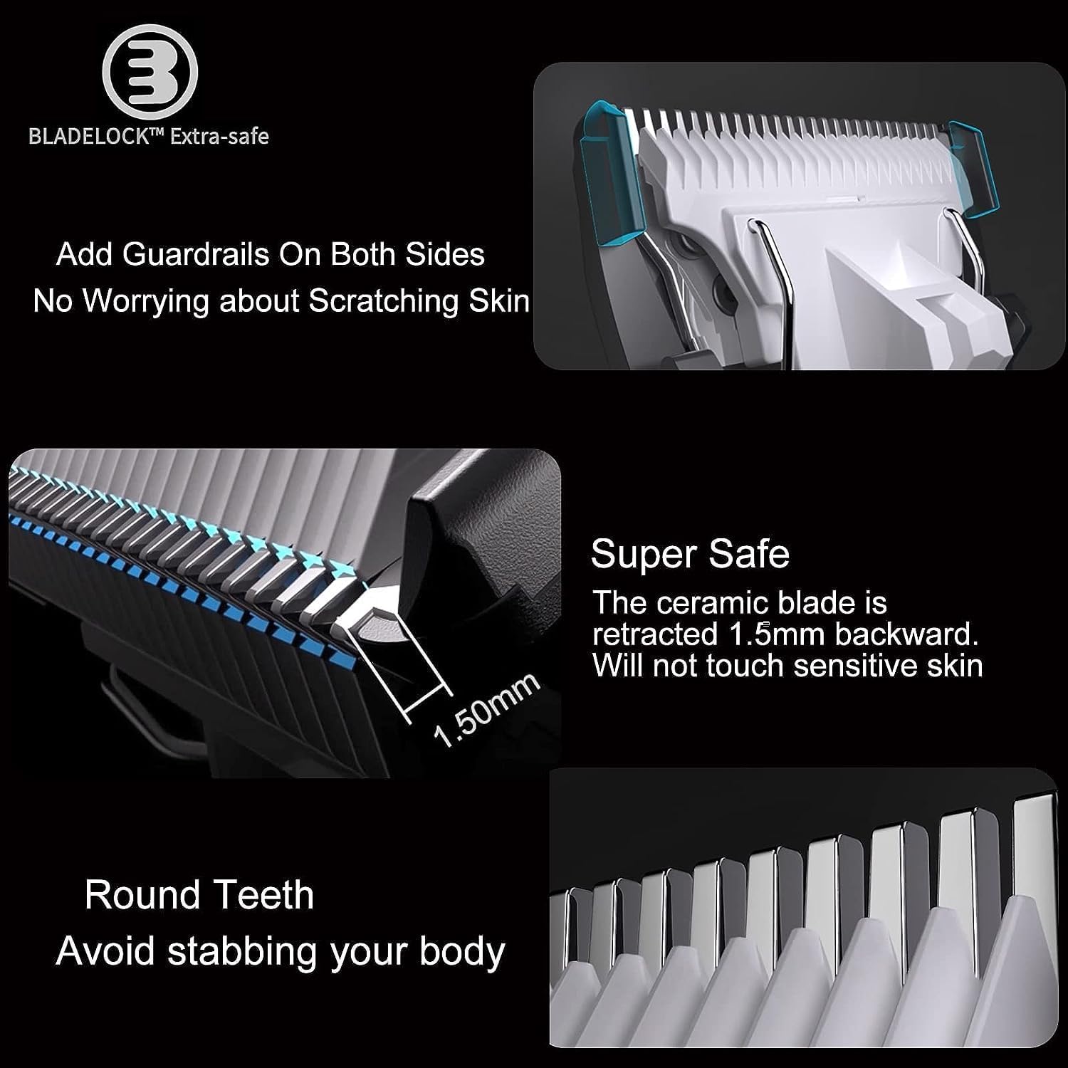 Kueh Body Trimmer for Men and Women, Ball Shaver, Electric Groin & Pubic Hair Trimmer, Waterproof Wet/Dry Groomer, Replaceable Ceramic Male Hygiene Razor Clippers, Standing Recharge Dock