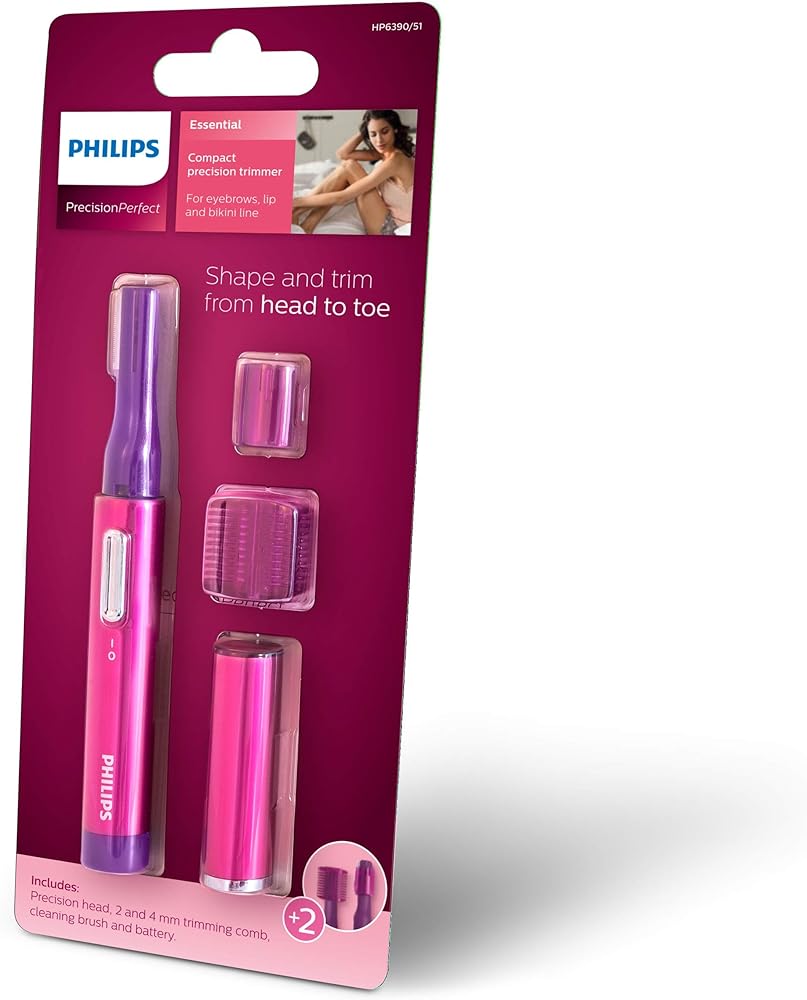 Philips PrecisionPerfect compact Precision Trimmer for Women, Facial Hair Removal & Eyebrows, HP6390/51