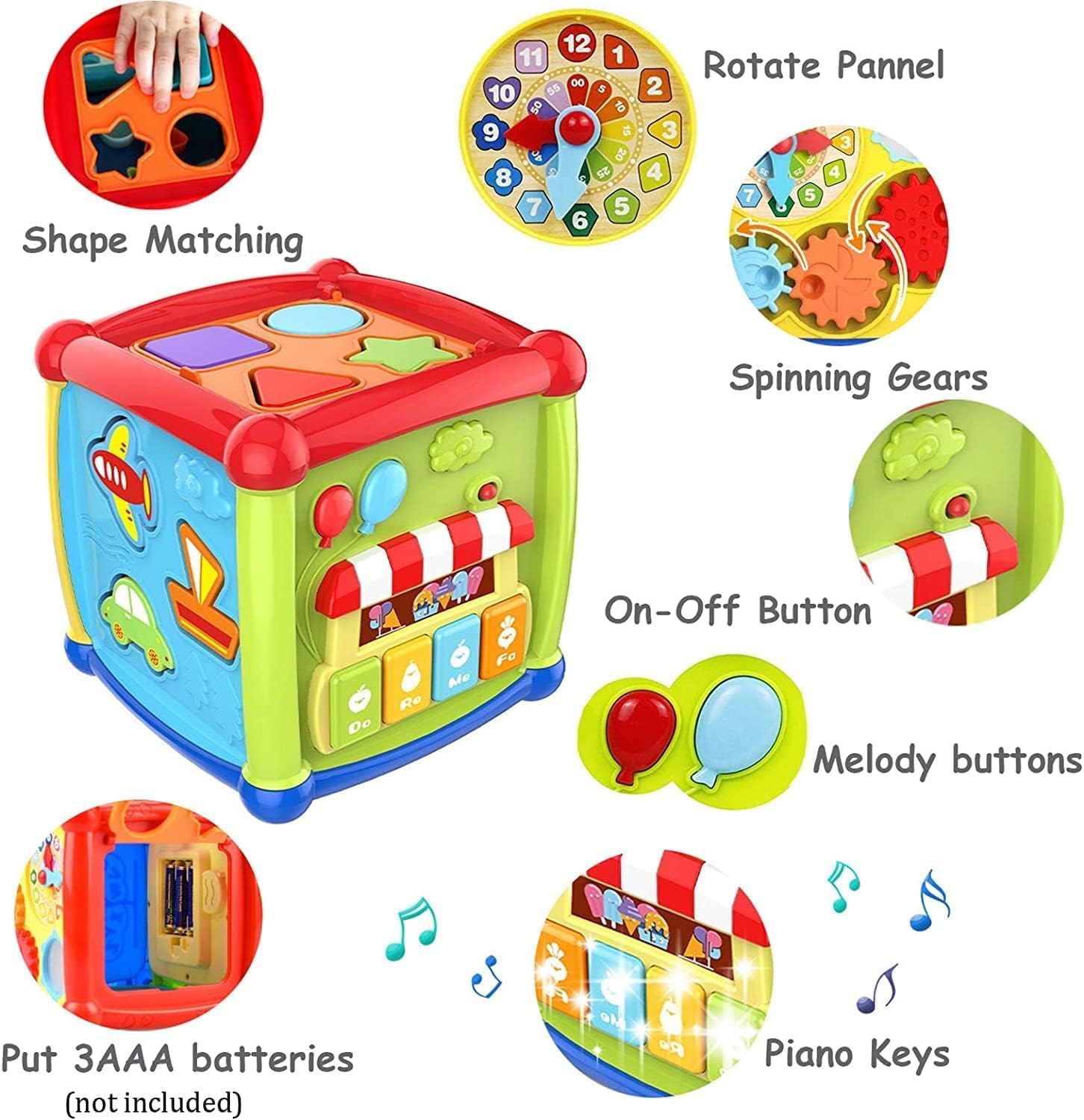 XICEN Early Learning Shape Sorter Baby Toys 6 to 12 Months Educational Music and Light Baby Toys 12 to 18 Months Activity Cube Birthday Gifts Toys for 1 2 3 Years Old Boys and Girls
