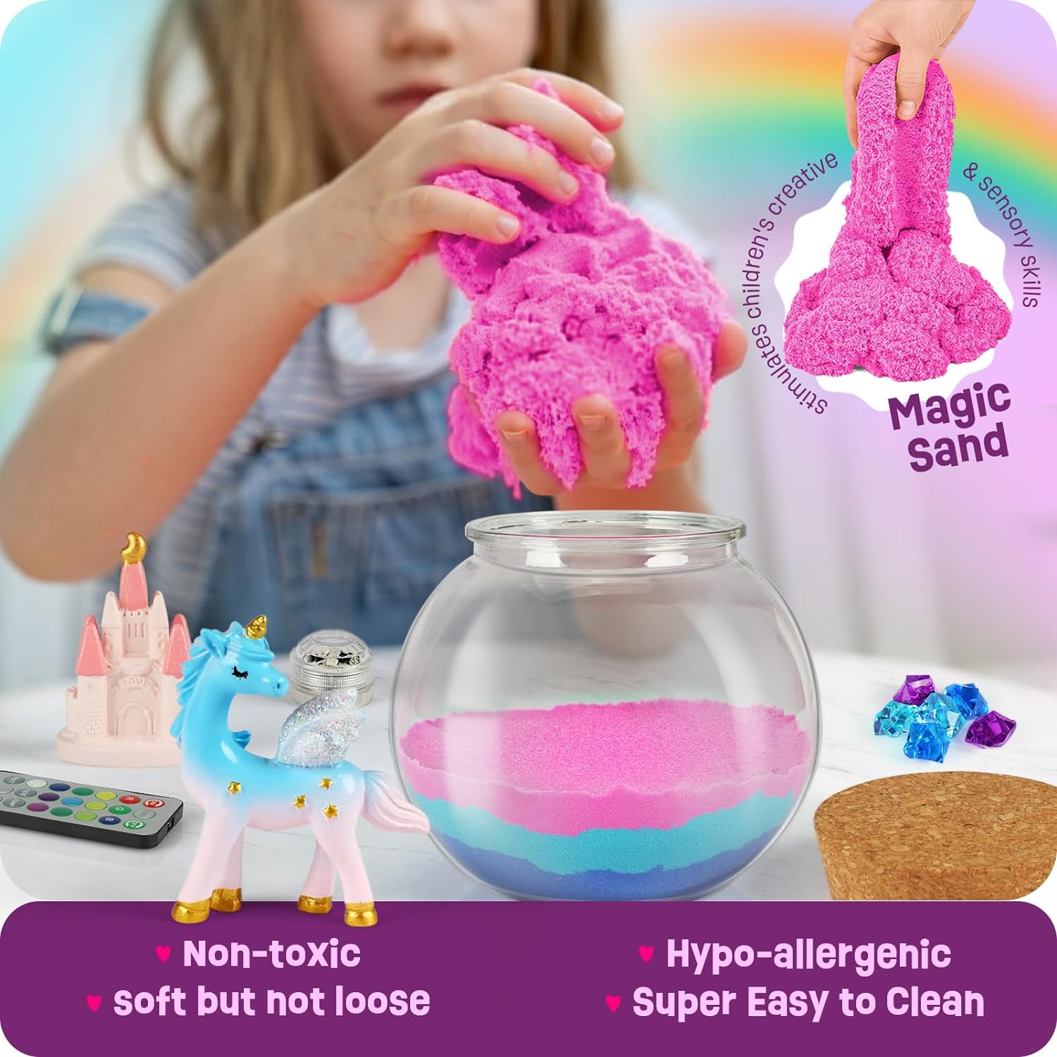 Unicorn Gifts for Girls - Unicorn Terrarium Kit for Kids -Unicorn Toys for Girls- Birthday Gift for Girls Ages 4 5 6 7 8 12 Year Old- Arts and Crafts Supplies for Kids-Best Present for Girl