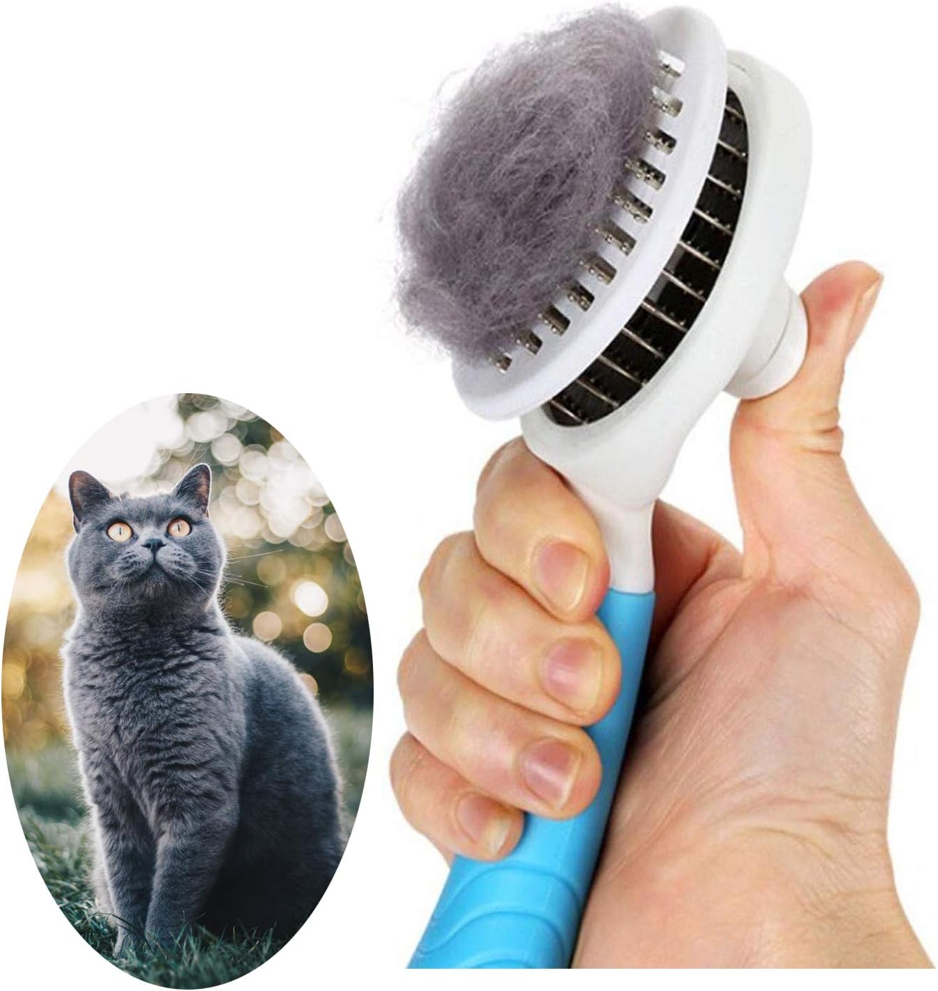 itPlus Cat Grooming Brush, Self Cleaning Slicker Brushes for Dogs and Cats Pet Grooming Brush for Pet Massage-Self Cleaning, Assorted Colors