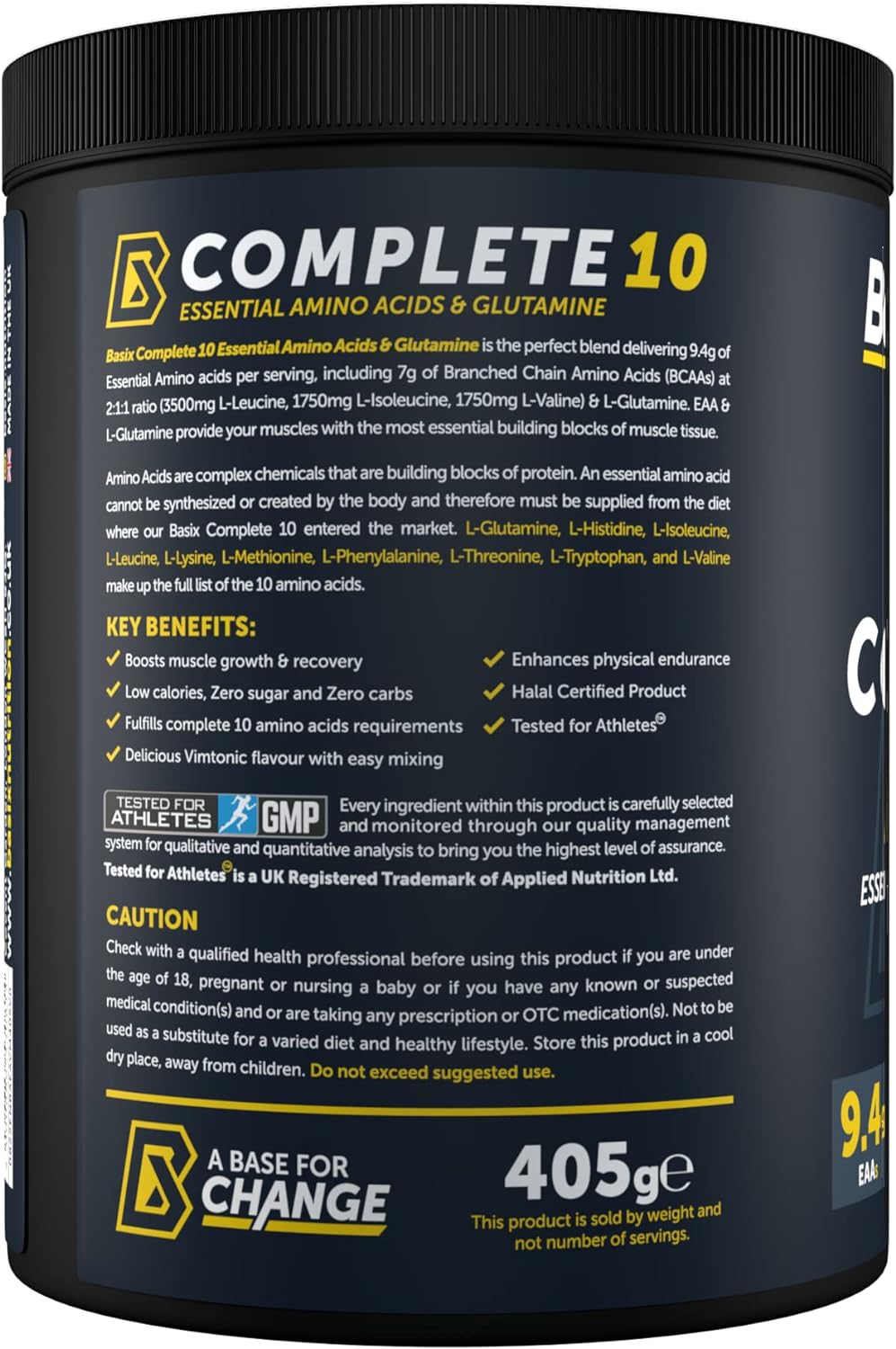 Basix Complete 10 Vimtonic Eaas and Glutamine Powder 405 g