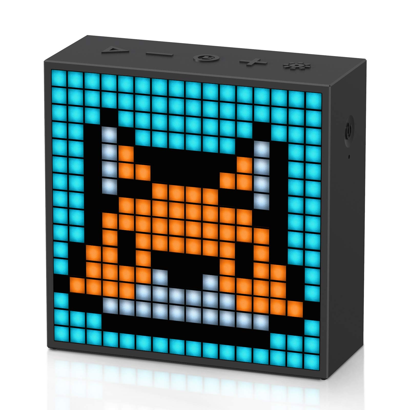 Divoom TimeBox Evo - Pixel Art Bluetooth Speaker with 16x16 LED Display APP Control - Cool Animation Frame & Gaming Room Setup & Bedside Alarm Clock- Black