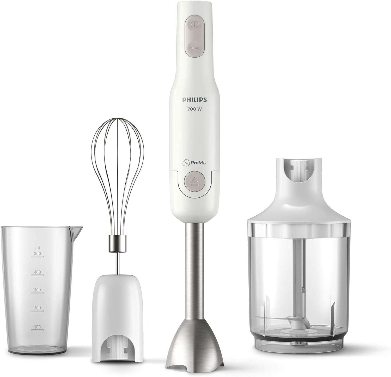 PHILIPS 700W With Metal Bar, Promix, 0.5L, XL Chopper, Whisk, White, 3-Pin Hr2545/01.