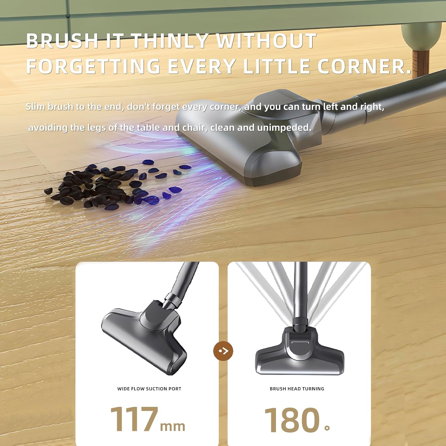 Wemart Cordless Vacuum Cleaner, 20kPa Powerful Stick Vacuum with 3 Suction Modes, 30 Mins Runtime, Lightweight & Ultra-Quiet Vacuum Cleaners for Home Hardwood Floor Low-Pile Carpet Pet Hair