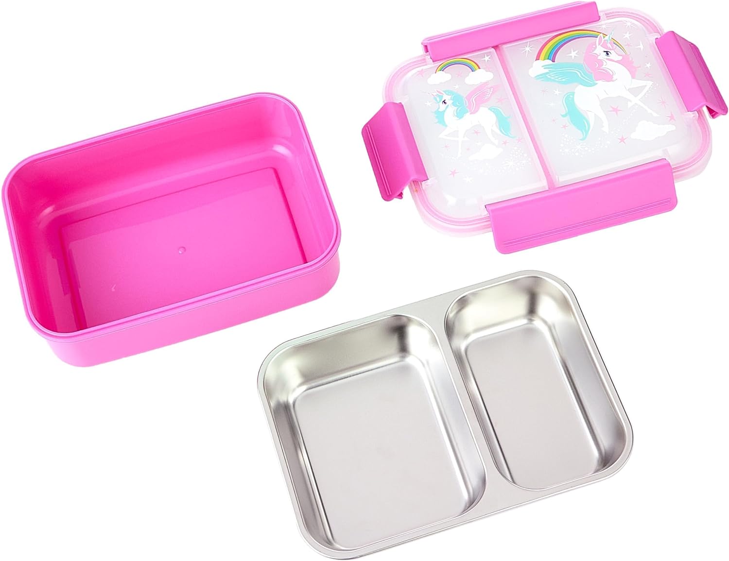 Sunveno Eazy Kids Steel Bento Insulated Lunch Box - Pink,Pack of 1