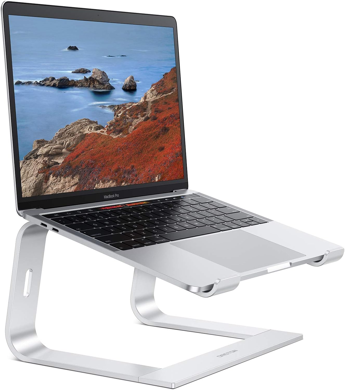 OMOTON Laptop Stand for Desk, Detachable Laptop Riser, Aluminum Laptop Holder, Compatible with MacBook Air/Pro, Dell, HP, and All Laptops (11-16 inch), Silver