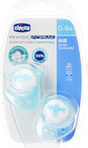 Chicco Soother Ph.Air Blue Sil 0-6M 2Pcs B