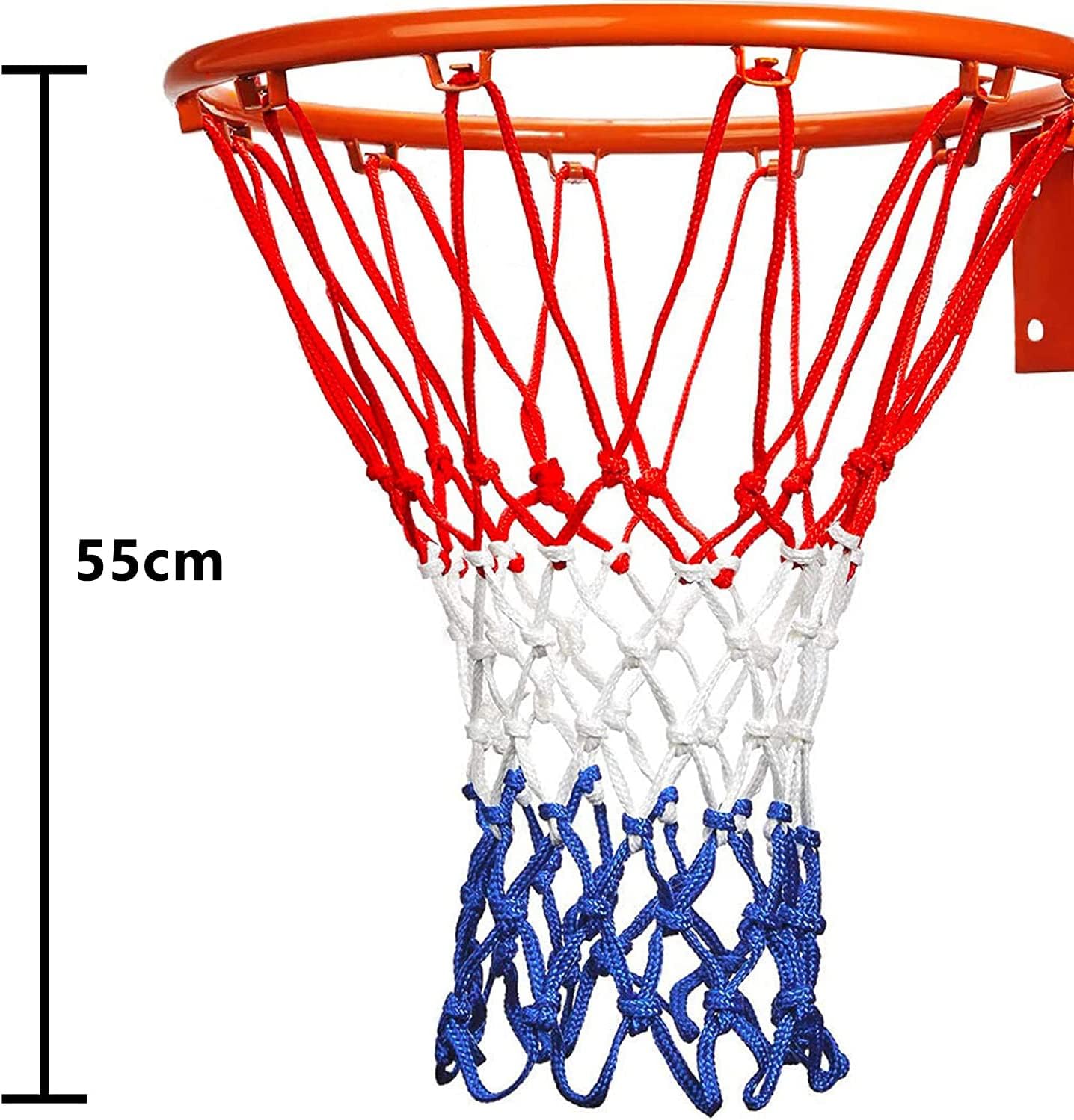 Arabest Basketball Net - 2PCS Heavy Duty Basketball Net Replacement, Upgraded Thickening 55cm Standard Basketball Net, All Weather Anti Whip 12 Loops for Indoor Outdoor Professional Competitions