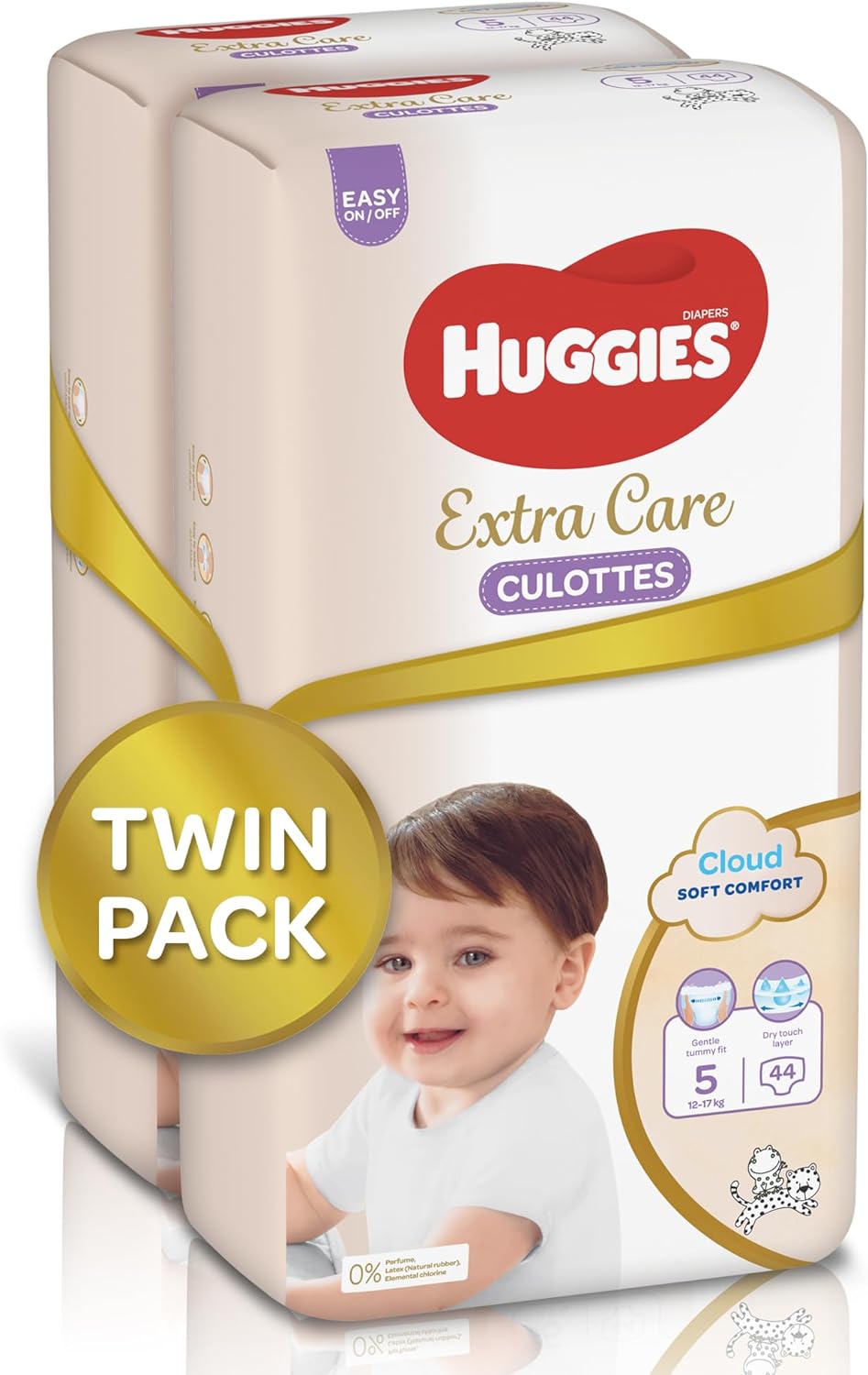 Huggies Extra Care Culottes, Size 5, 12 - 17 kg, Twin Jumbo Pack, 88 Diaper Pants
