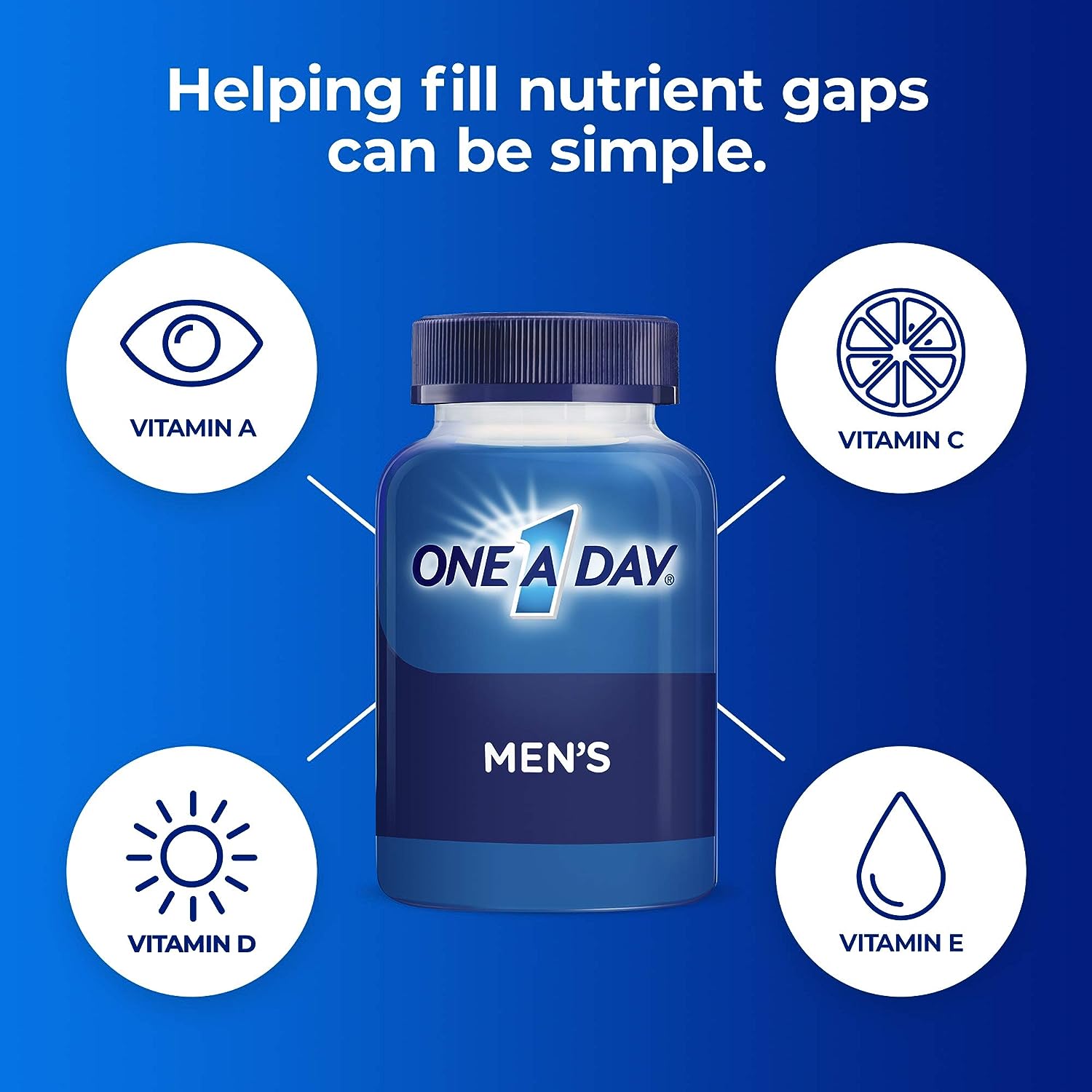 One A Day Men’s Multivitamin, Supplement with Vitamin A, Vitamin C, Vitamin D, Vitamin E and Zinc for Immune Health Support, B12, Calcium & More, 200 Count