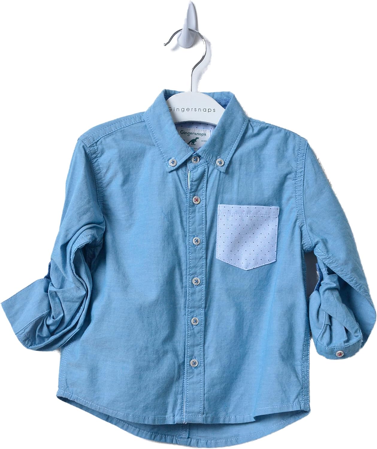 Gingersnaps Baby-Boys IBWS0390 L/S Shirt W/Floral Pocket