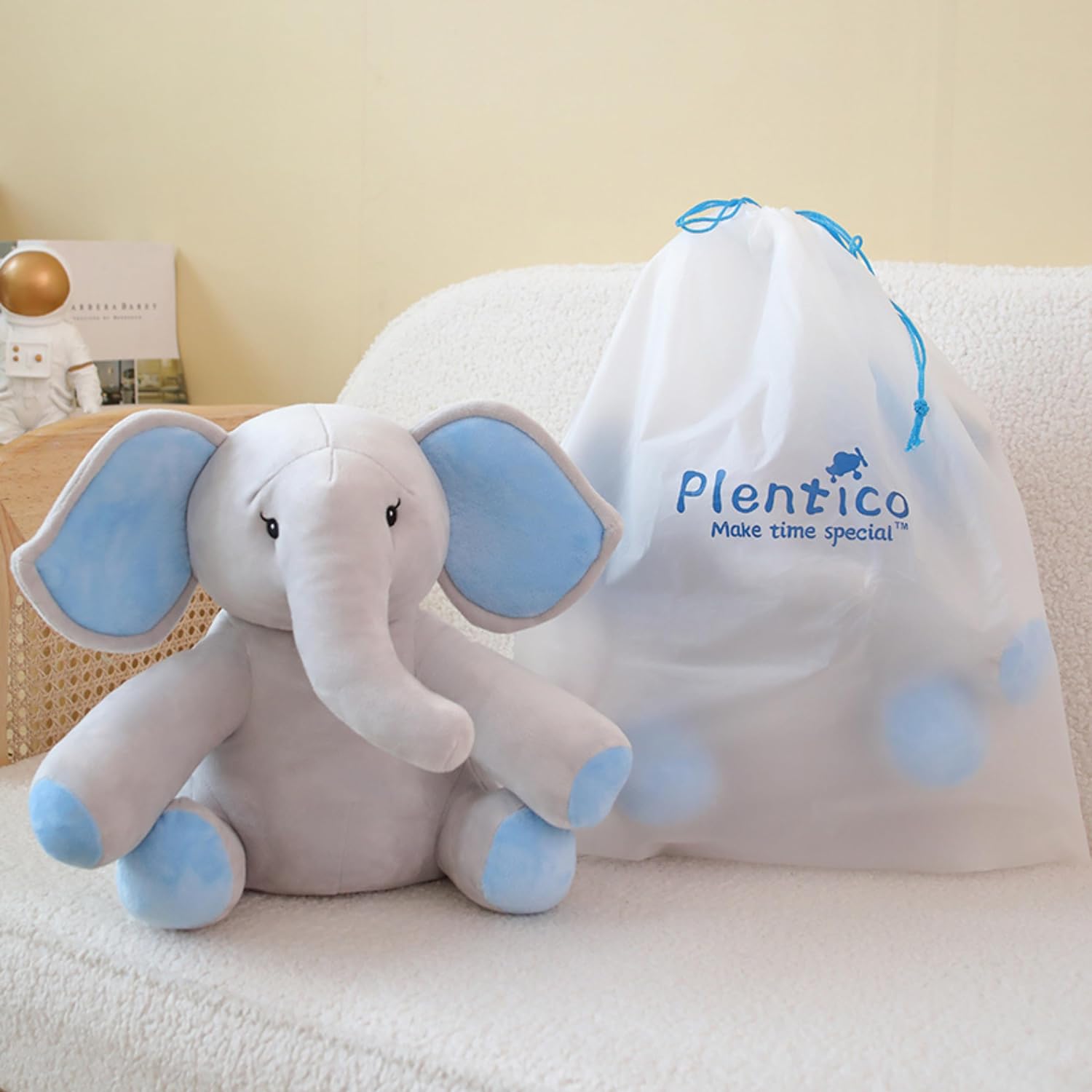 plentico Premium Elephant- Irresistibly Soft 14" Stuffed Animal Plushie Toy for Ages 1 and Up, Perfect for Unforgettable Birthdays, Heartwarming Valentine's Moments, and Festive