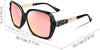 FEISEDY Polarized Women Square Sunglasses Sparkling Composite Shiny Frame B2289